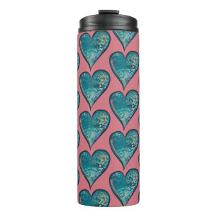 Bouteilles Isothermes Coeurs Artwork coeur bleu et rose