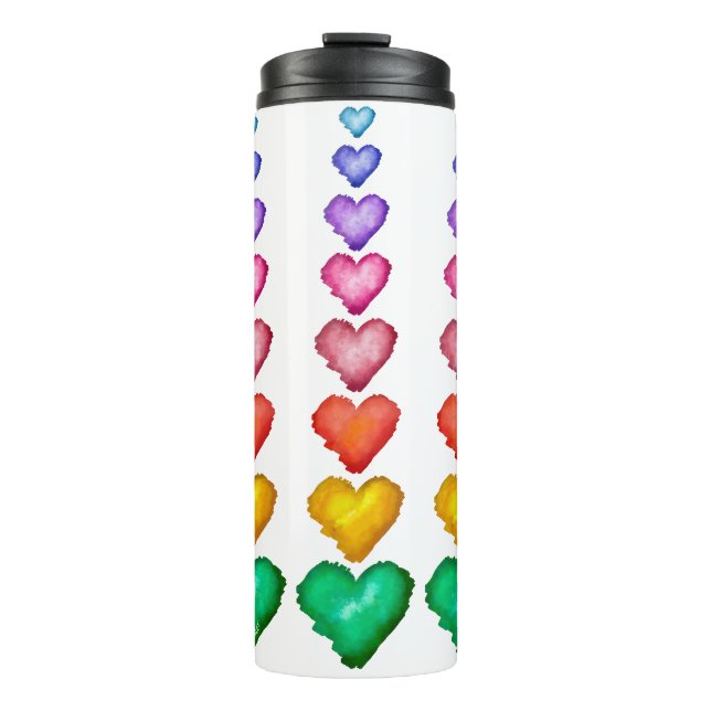 Bouteilles Isothermes Coeurs de couleur marine KiniArt (Devant)