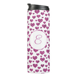 Bouteilles Isothermes Coeurs de Parties scintillant rose Motif Monogramm