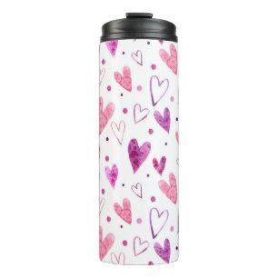 Bouteilles Isothermes Coeurs et Pois roses : Plaisir romantique.