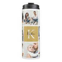 Collage de photos de famille à monogramme Colorblo