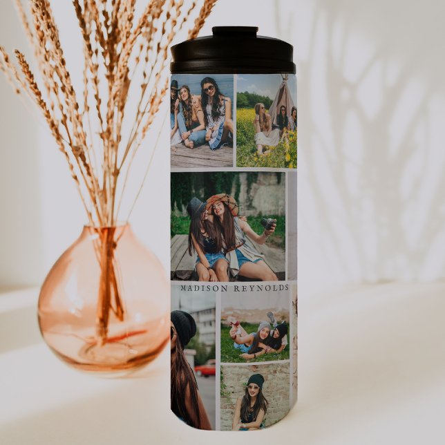 Bouteilles Isothermes Collage de photos & monogramme (Créateur téléchargé)