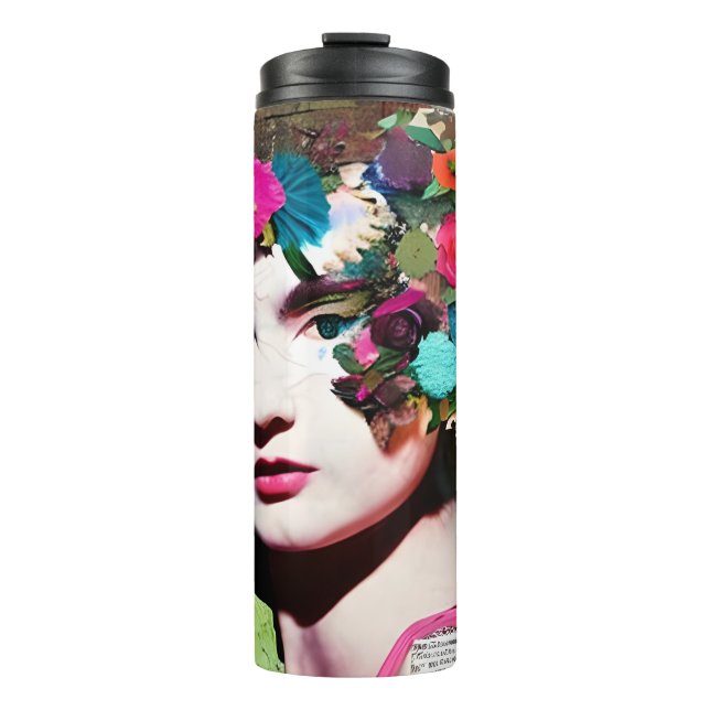 Bouteilles Isothermes Collage papier | Floral de femme victorienne (Devant)