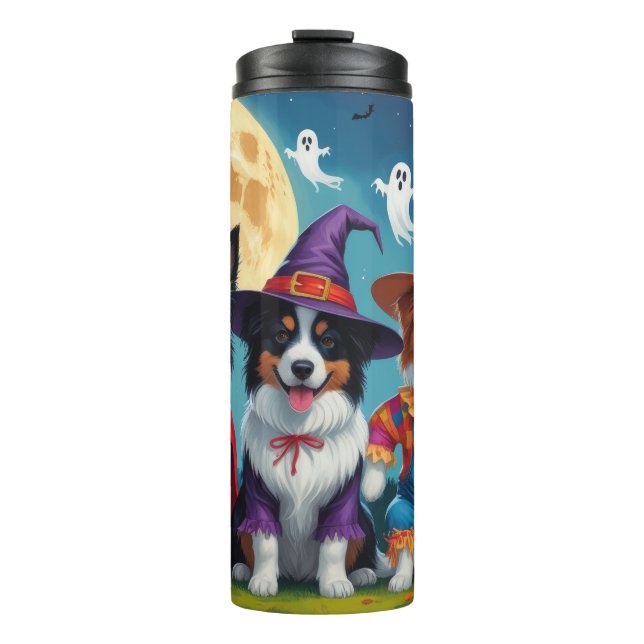 Bouteilles Isothermes Collies frontalières Chiens Citrouille Halloween D (Devant)