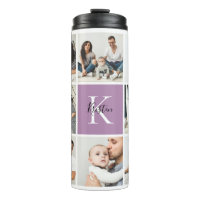 Colorblock Monogramme Famille Photo Collage | Lila