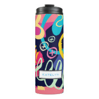 Coloré Motif de torsion funky avec nom
