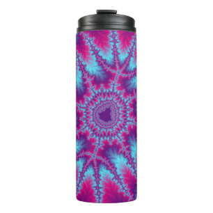 Bouteilles Isothermes Coloré rose et bleu clair fractal
