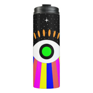 Bouteilles Isothermes Coloré tout yeux plat design avec étoiles et