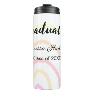 Bouteilles Isothermes Colorful rainbow Boho graduation ajouter nom année