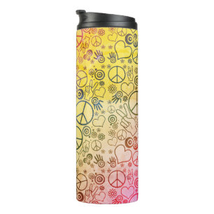 Bouteilles Isothermes Conception de symbole de hippie d'amour de paix