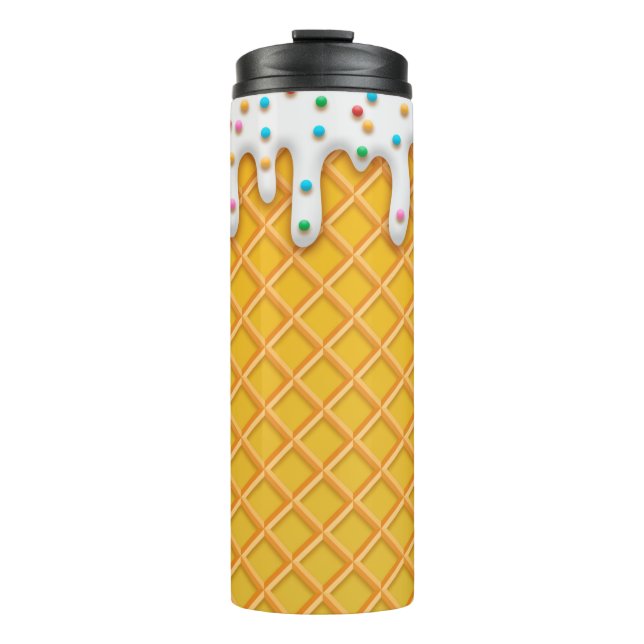 Bouteilles Isothermes Cône de gaufre à la crème glacée avec arroses (Devant)