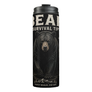 Bouteilles Isothermes Conseils de survie de l'ours noir Vintage extérieu