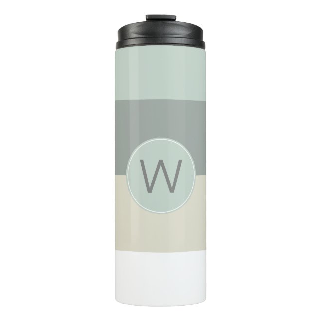 Bouteilles Isothermes Cool Calme des bandes Motif avec Monogramme (Devant)