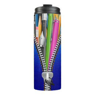 Bouteilles Isothermes Coque crayon bleu Zipper