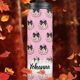 Bouteilles Isothermes Coquette citrouille et Bow rose Halloween