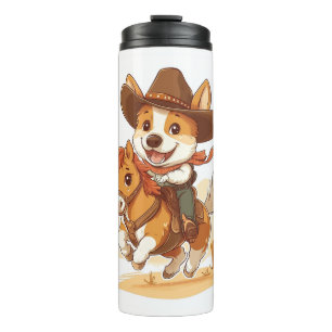 Bouteilles Isothermes Corgi Cowboy � Chien de Rodéo Occidental