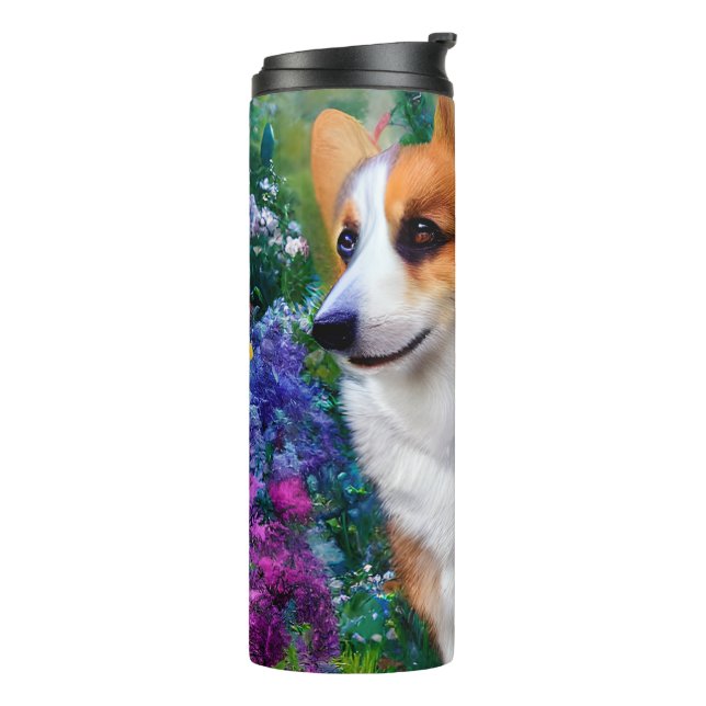 Bouteilles Isothermes Corgi dans le jardin (Tourné sur la gauche)