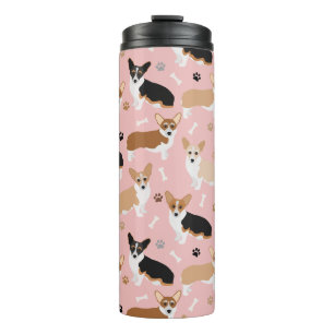 Bouteilles Isothermes Corgi Dog Paws et Bones Thermal Tumbler