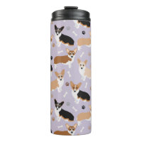 Corgi Dog Paws et Bones Thermal Tumbler
