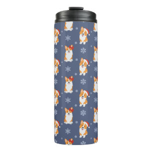 Bouteilles Isothermes Corgis à Santa Hats et Snowflakes Motif
