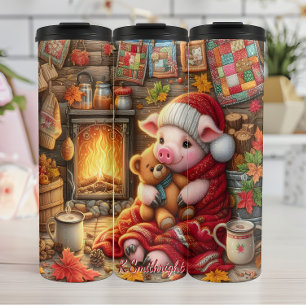 Bouteilles Isothermes Cosy Pig avec ours en peluche