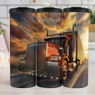 Bouteilles Isothermes Coucher de soleil rouge Semi Camion