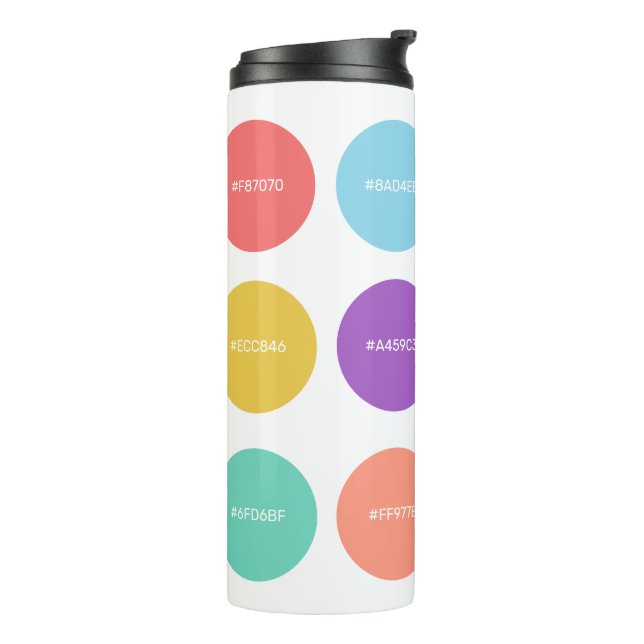 Bouteilles Isothermes Couleurs mignonnes avec Hex Codes Designer (Tourné sur la gauche)
