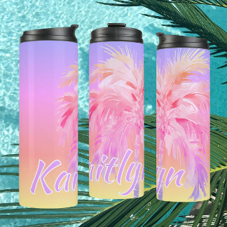 Bouteilles Isothermes Couleurs Tropicales Aloha Palmier Personnalisé
