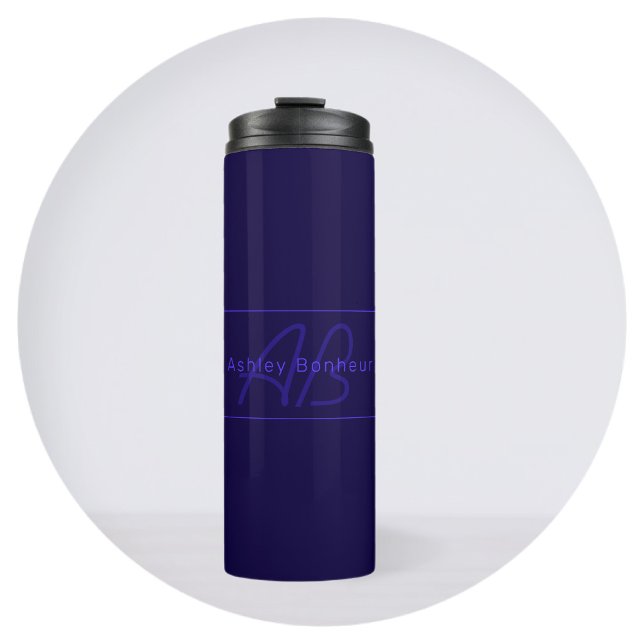 Bouteilles Isothermes Couleurs violettes profondes modernes | Nom et mon (Créateur téléchargé)