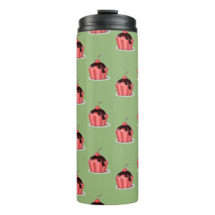 Bouteilles Isothermes Coupes de crème glacée rose sur vert