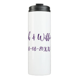 Bouteilles Isothermes couple de mariages. Nom date violet simple mo mini