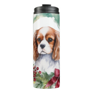 Bouteilles Isothermes Couronne de Noël festive Cavalier King Charles Spa
