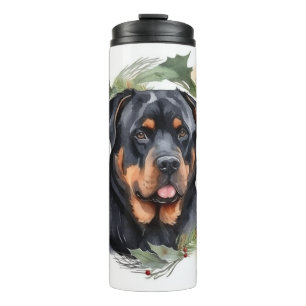 Bouteilles Isothermes Couronne de Noël Rottweiler Chien de fête