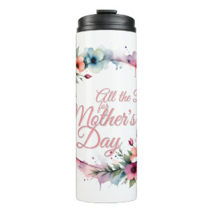 Bouteilles Isothermes Couronne florale aquarelle pour la fête des mères