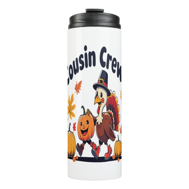 Bouteilles Isothermes Cousin Crew Thanksgiving Citrouille (Devant)