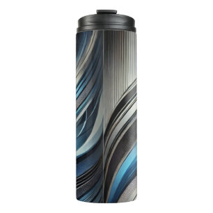 Bouteilles Isothermes Couvercle Abstrait Bleu et Argent