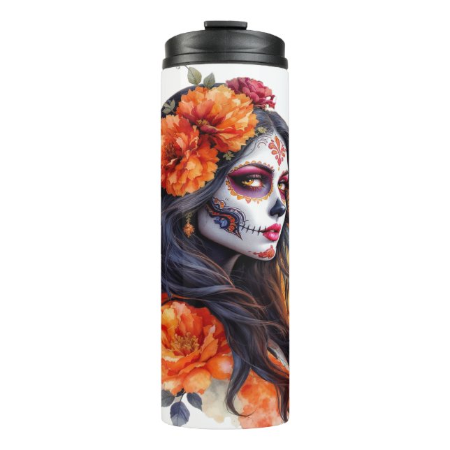 Bouteilles Isothermes Crâne à sucre mexicain La Calavera Catrina Tumbler (Devant)
