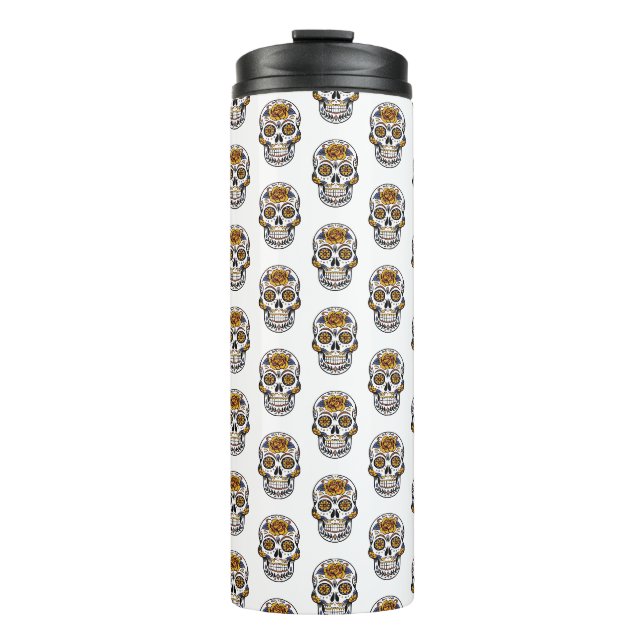 Bouteilles Isothermes Crâne florale Motif Tumbler thermique (Devant)