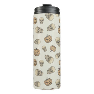 Bouteilles Isothermes Crânes et Citrouille Motif d'Halloween