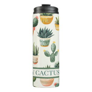 Bouteilles Isothermes "Crazy cactus lady ! texte sur un dessin de cactus