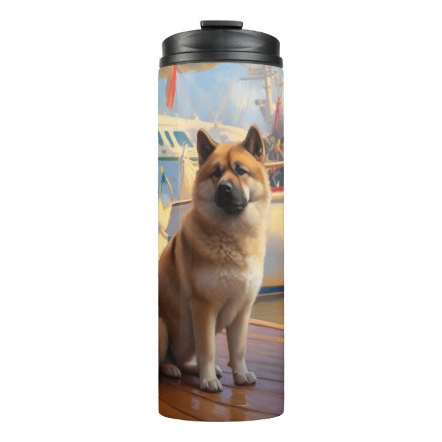 Bouteilles Isothermes Croisière de Noël Akita américaine : Pawsome Holid (Devant)
