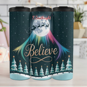 Bouteilles Isothermes Croyez avec Père Noël et les pins
