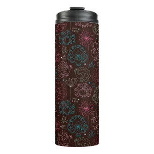 Bouteilles Isothermes cru de papier peint de l'Inde de fleur de paon