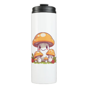 Bouteilles Isothermes Cueillette de champignons, style kawaii heureux