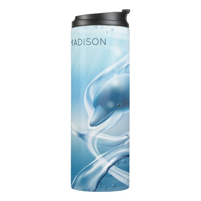 Bouteilles Isothermes Culbuteur nommé fait sur commande de dauphin bleu (Tourné sur la gauche)