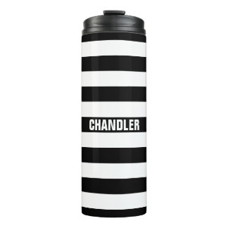 Bouteilles Isothermes Culbuteur rayé noir et blanc personnalisé