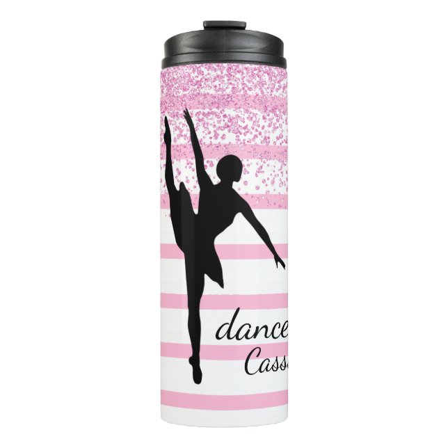 Bouteilles Isothermes Culbuteur thermique rayé de silhouette de danseur (Devant)