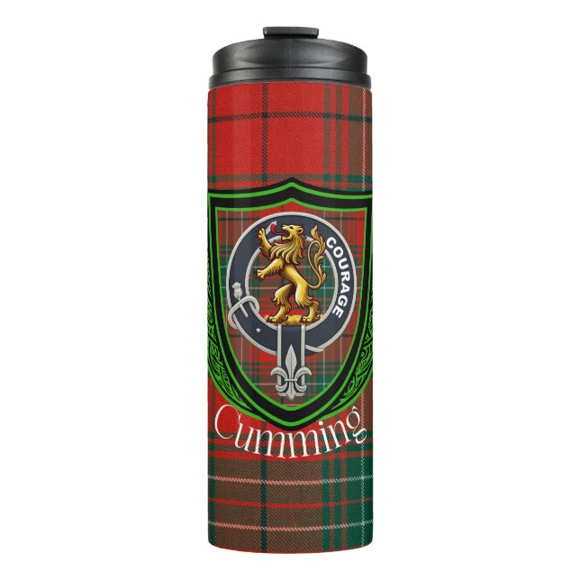 Bouteilles Isothermes Cumming Scottish Clan Tartan & Crest (Devant)