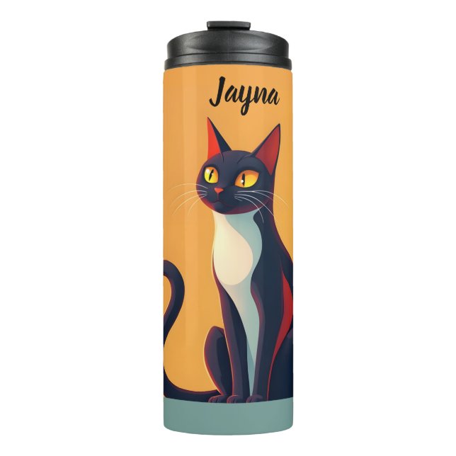 Bouteilles Isothermes Curieux chat (Devant)