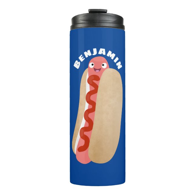 Bouteilles Isothermes Curieux hot dog Weiner dessin animé (Devant)